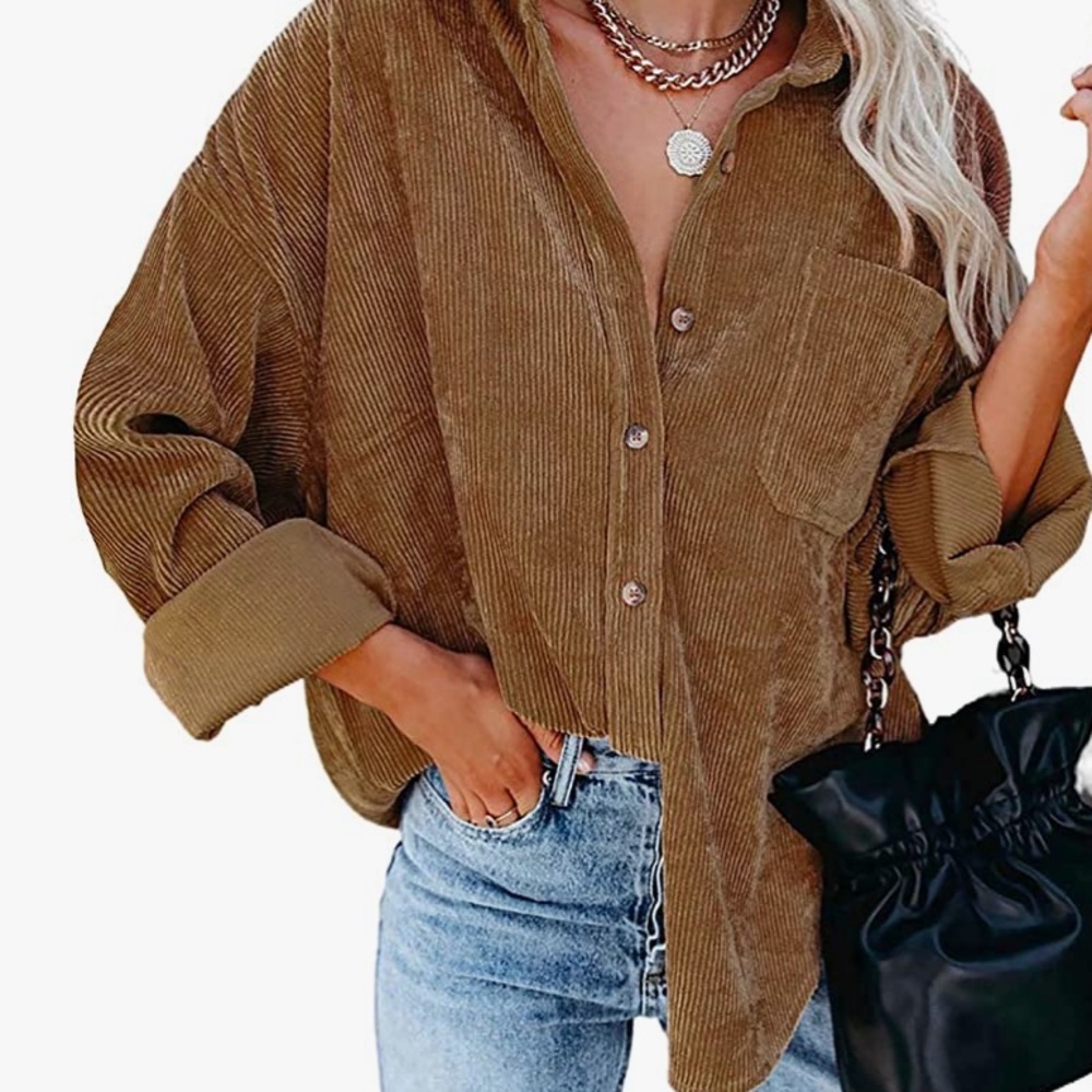 Brown Corduroy Button Down Shirt